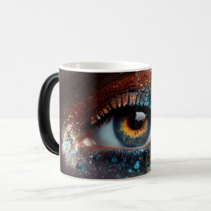 Caneca Mágica Fantasia Colorida Terra Glitter Olhos Fechados
