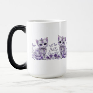 Caneca Mágica Fantasia de Gatinho Joalheiro Roxo Real