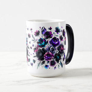 Caneca Mágica Fantasia Floral Brilhante e Escura com Borboletas