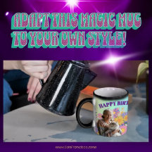 Feliz aniversário! Gato no Jardim Flor Psicodélico