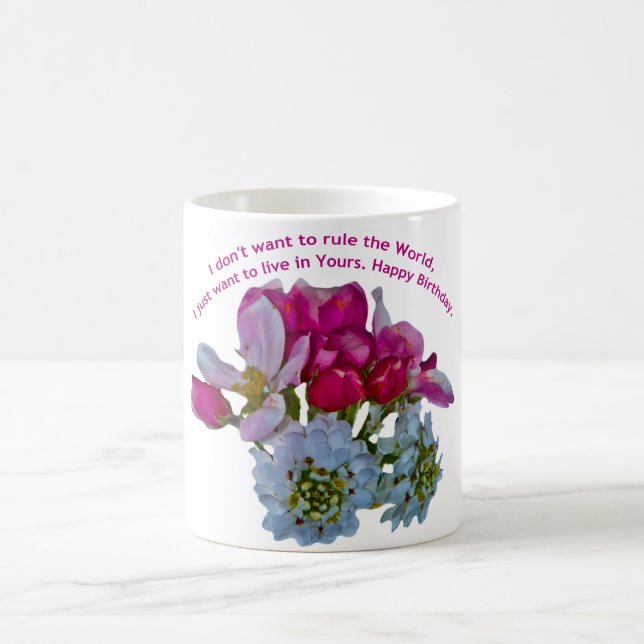 Caneca Mágica Feliz aniversário para minha esposa. (Centro)