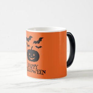 Caneca Mágica Feliz Bat Mínimo de Abóbora de Halloween