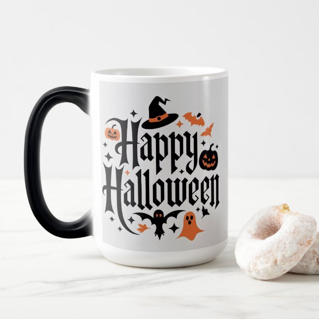 CANECA MÁGICA FELIZ DIA DAS BRUXAS (Com Donut)
