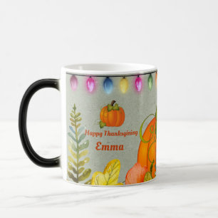 Caneca Mágica Feliz Dia de Ação de Graças Festival de Folhas de