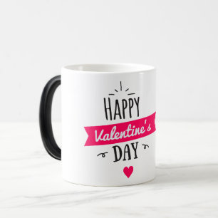 Caneca Mágica Feliz dia de os namorados de tipografia