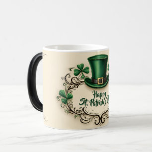 Caneca Mágica Feliz Dia de São Patrício com Design de Trevo