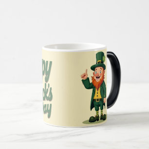 Caneca Mágica Feliz Dia de São Patrício Leprechaun Fofo