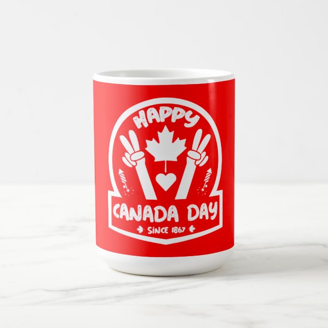 Caneca Mágica Feliz Dia do Canadá 1 de julho (Center)
