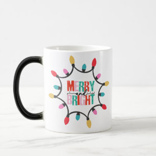 Caneca Mágica Feliz e luz brilhante de natal
