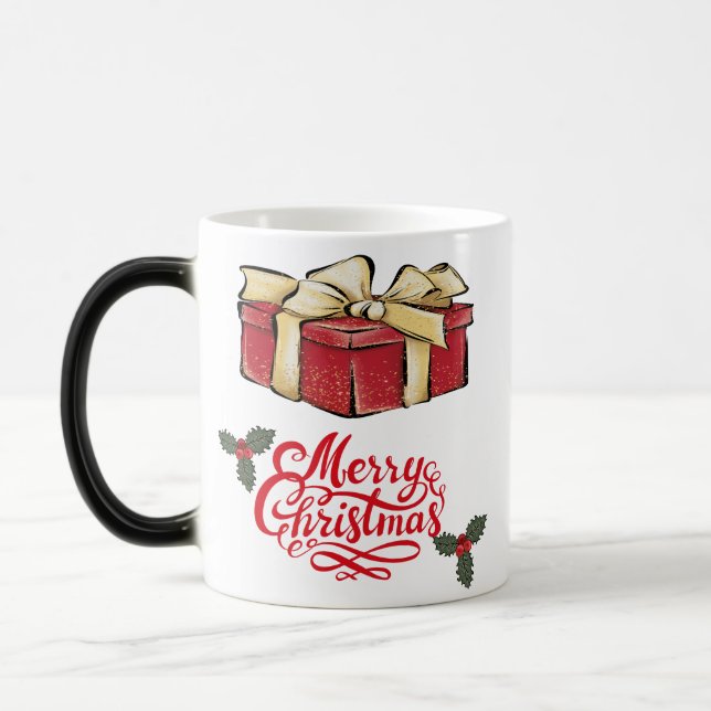 Caneca Mágica Feliz Natal - caixa de presentes (Esquerda)