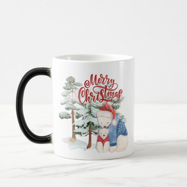 Caneca Mágica Feliz Natal Design de Férias Adoráveis (Esquerda)