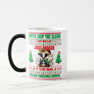 Caneca Mágica Feliz Natal Para O Badger De Presente