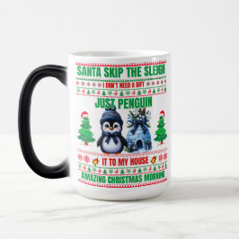 Caneca Mágica Feliz Natal Para O Presente Pinguim