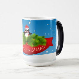 Caneca Mágica Feliz Pinguim de Natal