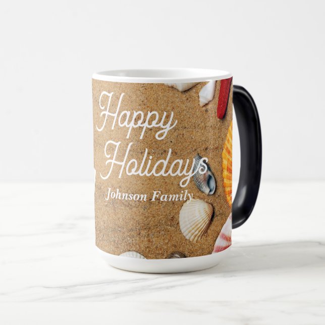 Caneca Mágica férias de Verão náuticas costeiras do oceano tropi (Frente Esquerda)