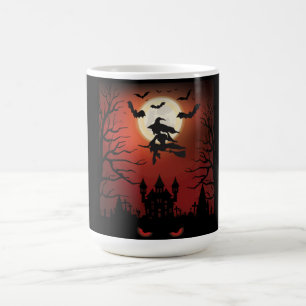 Caneca Mágica Festa Noite Branca, Casa Assombrada, Olhos Vermelh