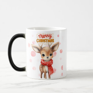 Caneca Mágica Festivo De Natal-Cute Reindeer-Mug