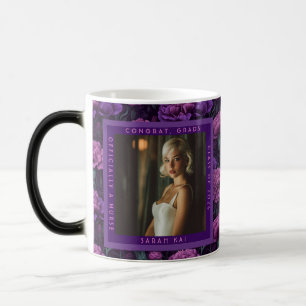 Caneca Mágica Flor de Cravo Morado Feliz Formatura