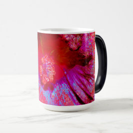 Caneca Mágica Flor de Hibiscus Vermelho Retro Triquete Psicodéli