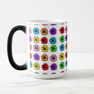 Caneca Mágica Flor Floral Doodle Line Art Watercolor Abstrato