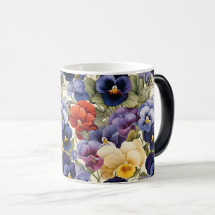 Caneca Mágica Flor Sem Costura Colorida Pansy Floral