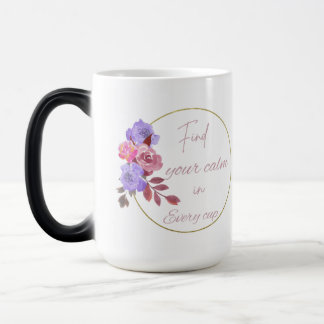 Caneca Mágica Floral com design de cãozinho