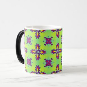 Caneca Mágica Flores de Artdeco no Estilo Retroativo