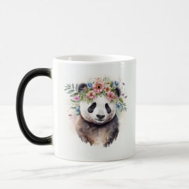 Caneca Mágica Flores de Panda Aquarela