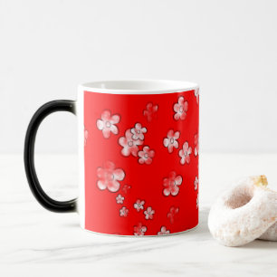 Caneca Mágica Flores Felizes E Rebeldes - Vermelho - Lata De Caf