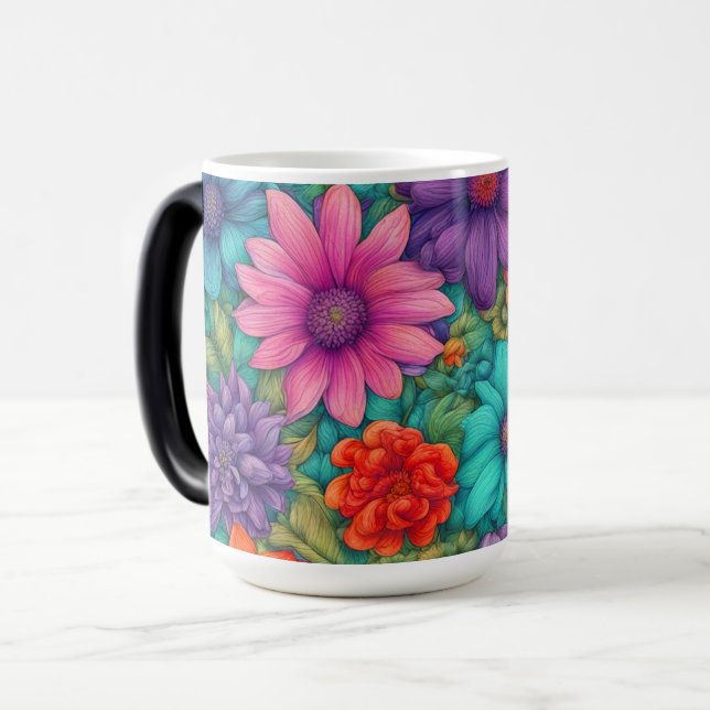 Caneca Mágica Flores Selvagens de abstrato nº 23 - (Frente Esquerda)