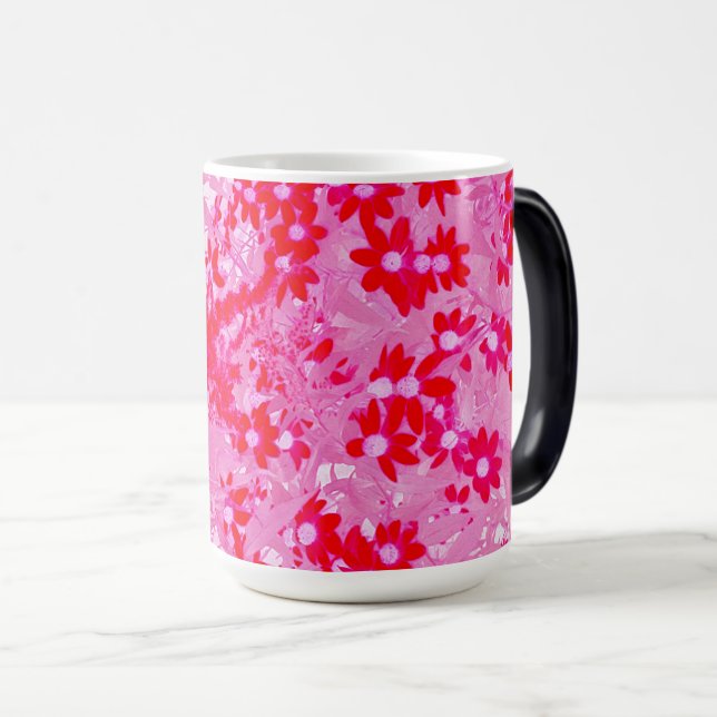 Caneca Mágica Flores Vermelhas bonito (Frente Esquerda)