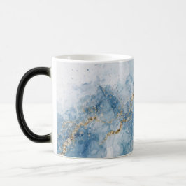 Caneca Mágica Fluxo Abstrato Brilhante Azul Elegante