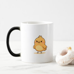 Caneca Mágica Fofa Galinha Zangada Cartoon Minimalista
