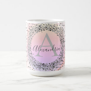 Caneca Mágica Folha rosa Prateada Espetada, Personalizada
