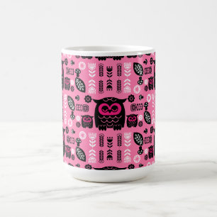 Caneca Mágica Folk Art Nordic Owl