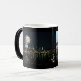 Caneca Mágica Foto mágica Mug de Pittsburgh -2 Noite e Dia Lados