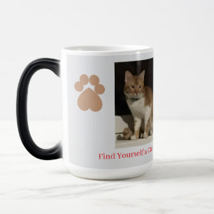 Caneca Mágica Fotos de gatinho ruivo,
