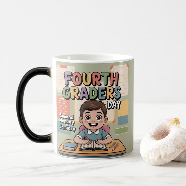Caneca Mágica Fourth Graders Day January Holiday Mug (Com Donut)