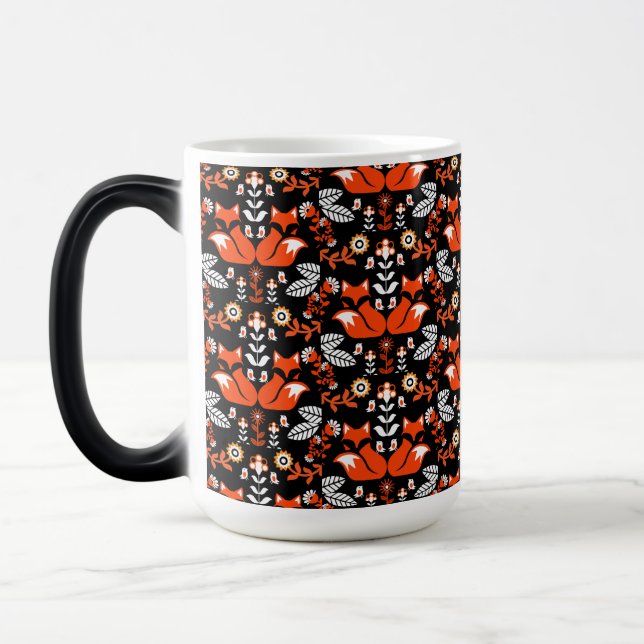 Caneca Mágica Fox Nórdica Scandinávia FolArt (Esquerda)