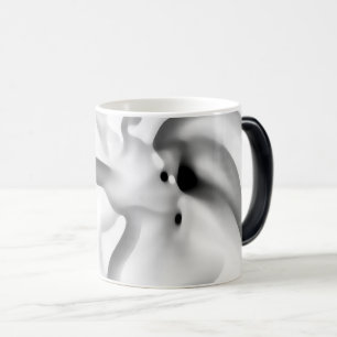 Caneca Mágica Frozen: Abstrato Cinza, Branco e Preto