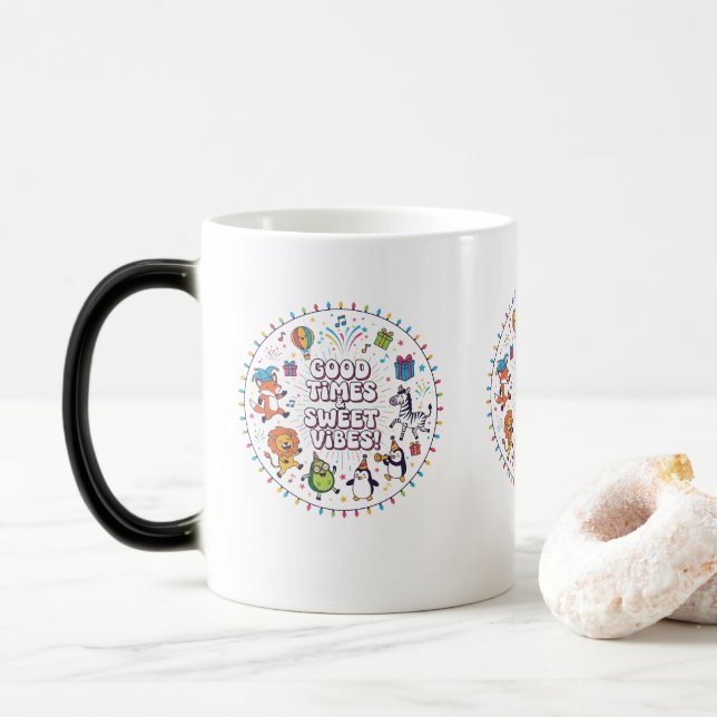 Caneca Mágica Fun & Quirky Holiday Vector Tee (Com Donut)