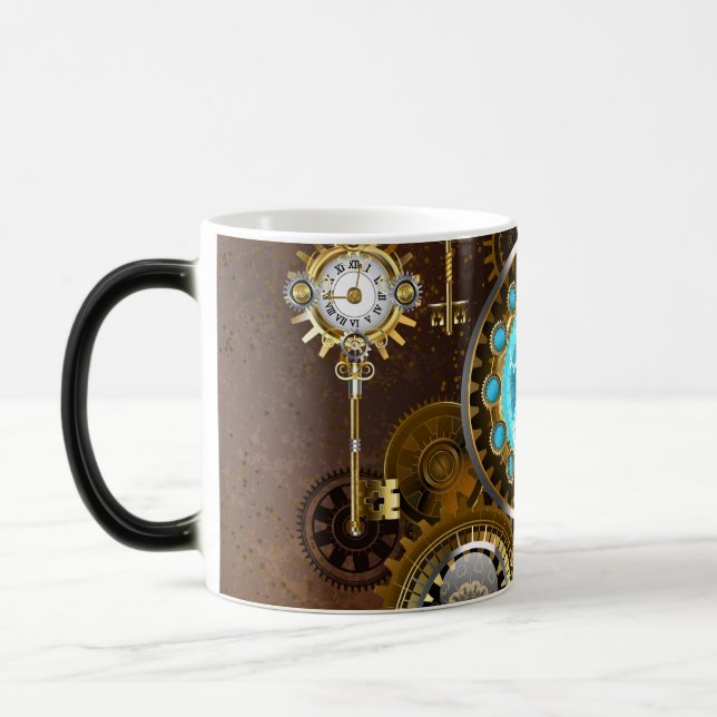 Caneca Mágica Fundo Enferrujado Steampunk com Lentes Turquesa (Esquerda)