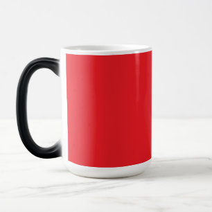 Caneca Mágica fundo vermelho com borda branca