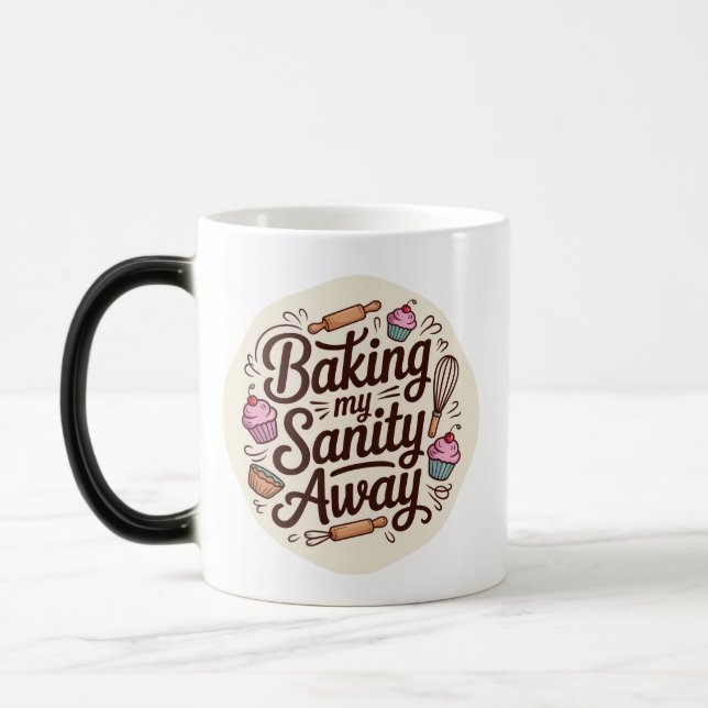 Caneca Mágica Funny Baking Quote Typography Design (Esquerda)
