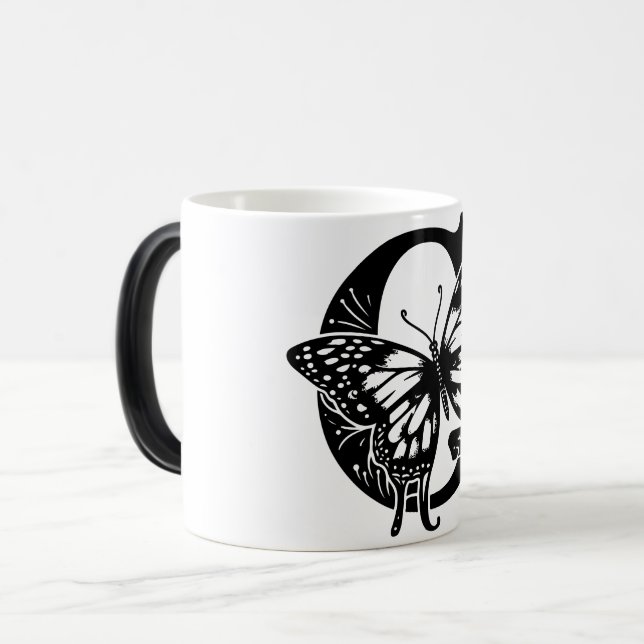 Caneca Mágica G Alphabet black butterfly (Frente Esquerda)