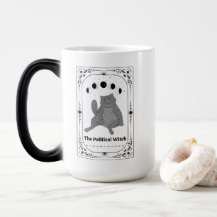 Caneca Mágica Gata Engraçada Feminista Bruxa Política Tarot Anti