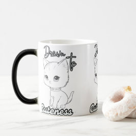 Caneca Mágica Gatinho de Cartografia de cinza com Olhos Grandes