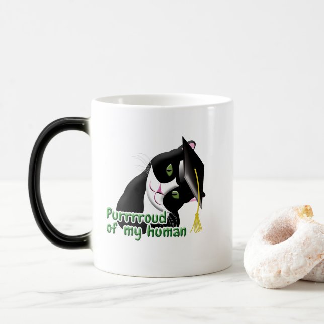 Caneca Mágica Gato de Graduação (Com Donut)