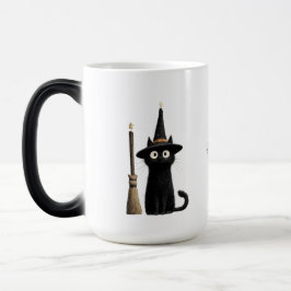 Caneca Mágica Gato Preto Caprichoso Feliz Halloween