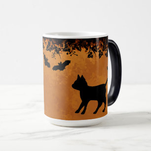 Caneca Mágica Gato Preto com Bat, Feliz Dia das Bruxas